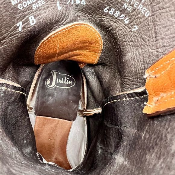 Justin 3186 Men's Exotic Roper Boot with Cognac Full Quill Ostrich & a Roper Toe - Picture 5 of 11